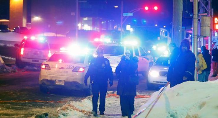 Police at the scene after shots were fired inside the mosque (Photo: REUTERS)