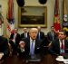 US President Donald Trump hosts a meeting with business leaders in the Roosevelt Room of the White House in Washington on Monday January 23, 2017. (Photo: Reuters)