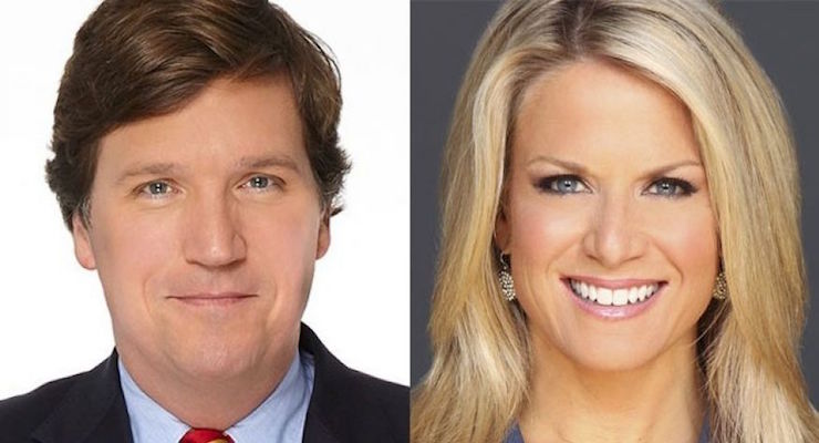 Fox News anchors Tucker Carlson, left, and Martha MacCallum, right. (Photo: Fox News)