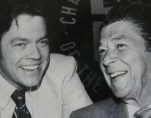 Art Laffer, left, the father of the Laffer Curve, and President Ronald Reagan, right.