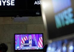 Then-President-elect Donald J. Trump is broadcast on a screen on the floor at the New York Stock Exchange (NYSE) in Manhattan, New York City, U.S. December 27, 2016. (Photo: Reuters)