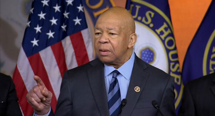 Rep. Elijah Cummings, D-Md., holds a press conference for political theater after President Donald J. Trump fired Lt. Gen. Michael Flynn as his National Security Advisor.