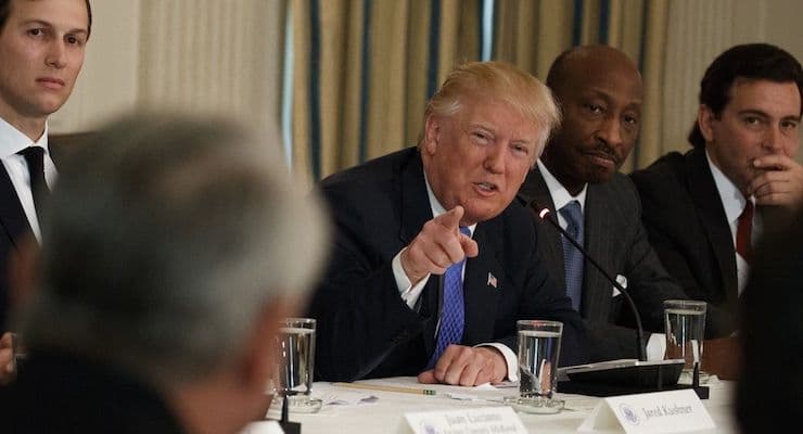 President Donald J. Trump holds a meeting with manufacturing leaders on Thursday Feb. 23, 2017. (Photo: Reuters)