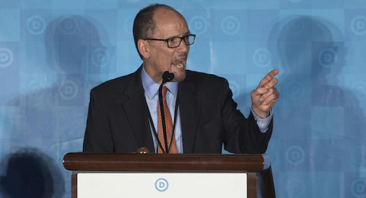 Former Labor Secretary Tom Perez, who is a candidate to run the Democratic National Committee, speaks during the general session of the DNC winter meeting in Atlanta, Saturday, Feb. 25, 2017. (Photo: AP)