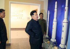 North Korean leader Kim Jong Un (C) provides field guidance at the newly built National Space Development General Satellite Control and Command Centre in Pyongyang. (Photo: Reuters)