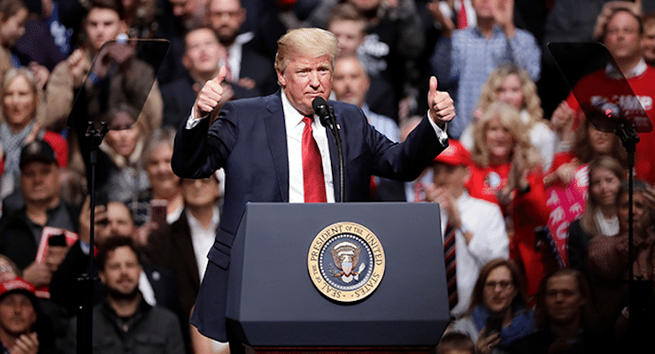 President Donald J. Trump speaks at a rally Wednesday, March 15, 2017, in Nashville, Tenn. (Photo: AP)