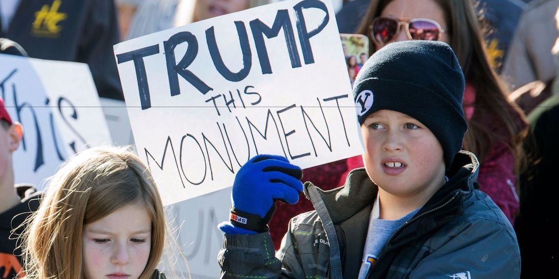 Protesters demonstrate against the Bears Ears National Monument in Montecello, Utah, on Dec. 29, 2016. The Bears Ears National Monument will cover over 1 million acres in the Four Corners region. (Photo: AP)