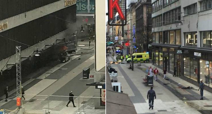 A truck crashed into a department store in central Stockholm. REUTERS