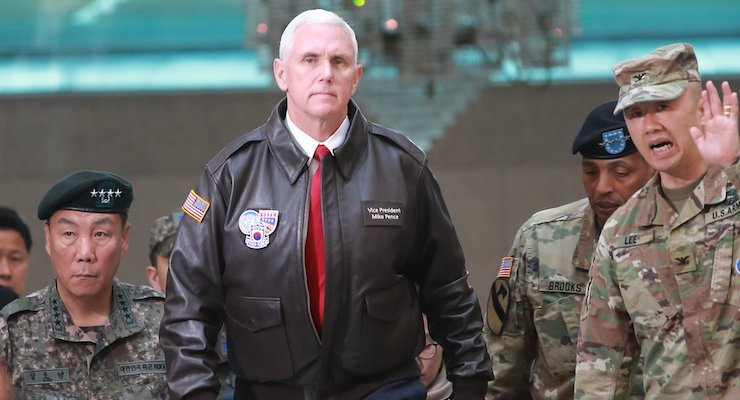 Vice President Mike Pence tours the demilitarized zone (DMZ). (Photo: Reuters)