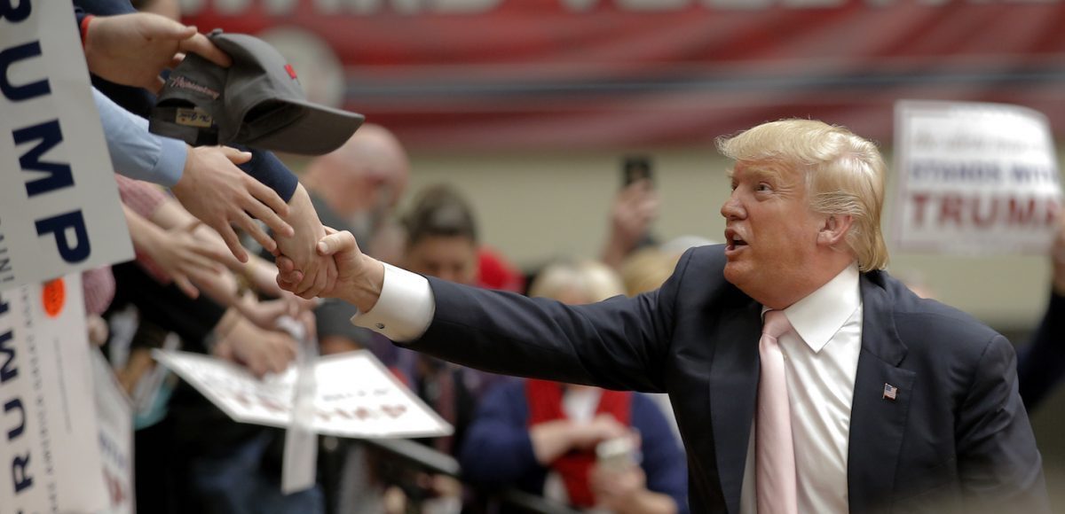 Donald J. Trump shakes hands with supporters following a campaign event in Radford, Virginia February 29, 2016. (Photo: Reuters)