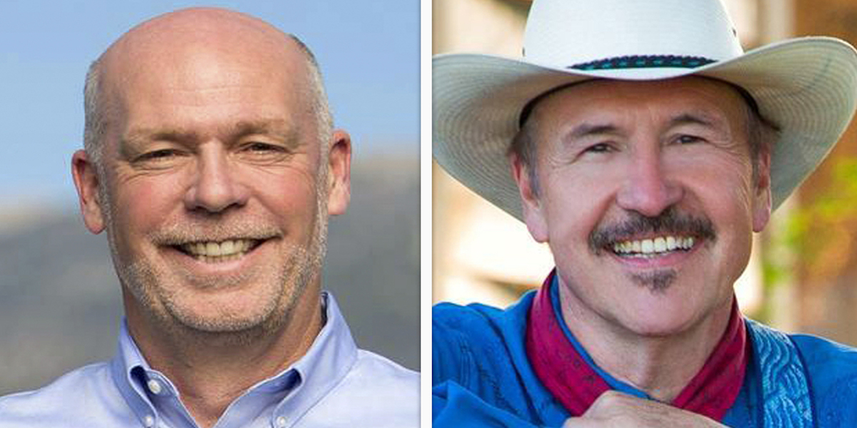 Montana Republican candidate Greg Gianforte, left, and his Democratic challenger Rob Quist, right.