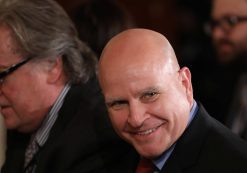 White House National Security Advisor H.R. McMaster (C) and Chief Strategist Steve Bannon (L) attend a joint news conference between U.S. President Donald Trump and NATO Secretary General Jens Stoltenberg in the Oval Office at the White House in Washington, U.S., April 12, 2017. (Photo: Reuters)