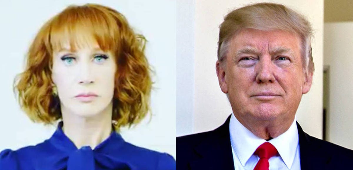 Comedian and CNN New Year's Eve host, Kathy Griffin, left, and President Donald J. Trump, right.