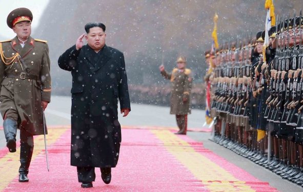North Korean leader Kim Jong Un salutes during a visit to the Ministry of the People's Armed Forces on the occasion of the new year, in this undated photo released by North Korea's Korean Central News Agency (KCNA) on January 10, 2016. (Photo: Reuters)