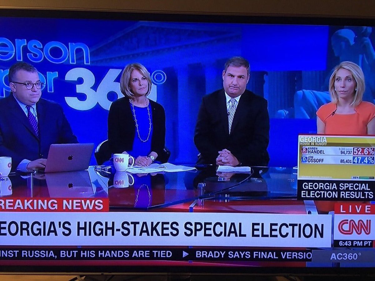 CNN panel stunning and visibly angry/depressed over Karen Handel defeating Jon Ossoff in Georgia's 6th Congressional District.