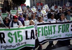 Fast-food workers and their supporters join a nationwide protest for higher wages and union rights in Los Angeles, California, United States, in this file photo taken November 10, 2015. (Photo: Reuters)