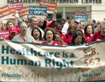 Protestors at the Sacramento Convention Center show support for the state's single-payer healthcare legislation. (Photo: AP)