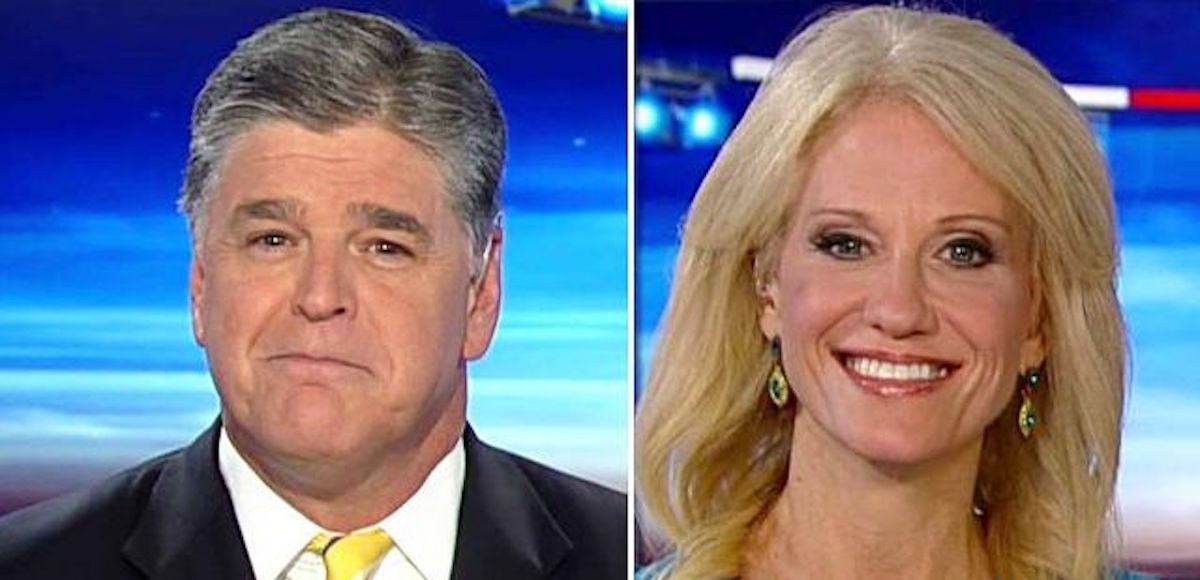 Sean Hannity interviews Kellyanne Conway, the senior counselor to President Donald Trump, on June 21, 2017. (Photo: Fox News)