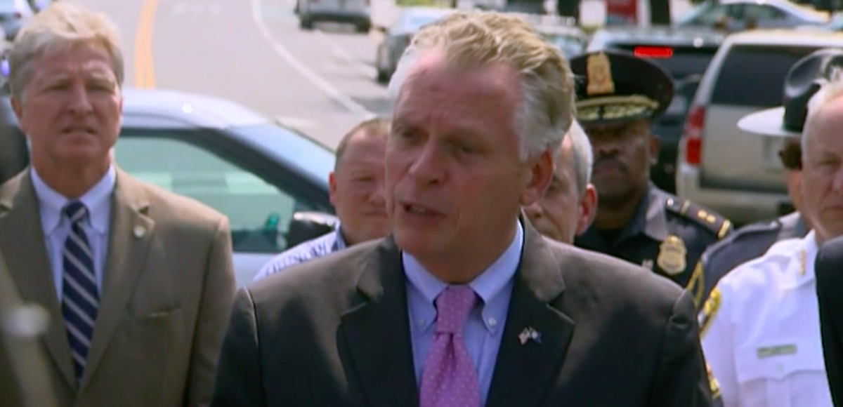 Democratic Gov. Terry McAuliffe holds a press conference after the shooting of Republicans practicing for the Congressional Baseball Game on June 14, 2017. (Photo: Screenshot)