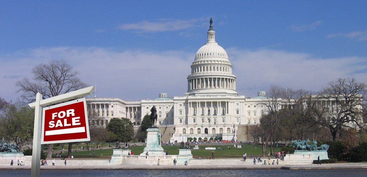 For Sale sign outside the U.S. Capitol Building in Washington, D.C. (Graphic Illustration)