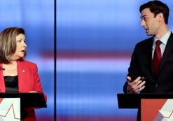 Candidates in Georgia's 6th Congressional District race Republican Karen Handel, left, and Democrat Jon Ossoff debate on Tuesday, June 6, 2017, in Atlanta. The two meet in a June 20 special election. (Photo: Reuters)