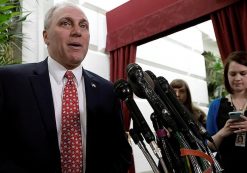FILE PHOTO - House Majority Whip Steve Scalise (R-LA) speaks to reporters at the U.S. Capitol, hours before an expected vote to repeal Obamacare in Washington, D.C., U.S. on May 4, 2017. (Photo: Reuters)