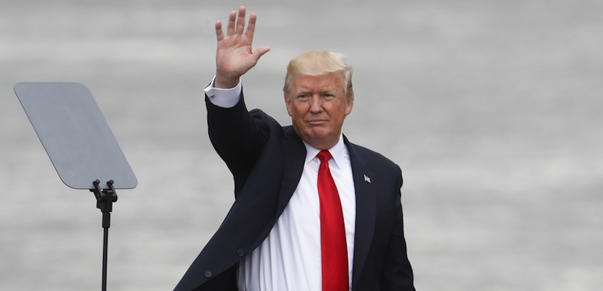 President Donald Trump waves to the crowd after speaking during a rally at the Rivertowne Marina, Wednesday, June 7, 2017, in Cincinnati. (Photo: AP)