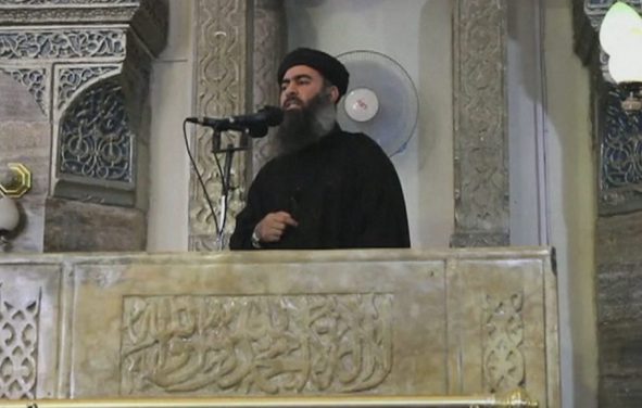File: Abu Bakr al-Baghdadi, the leader of the Islamic State (ISIS).