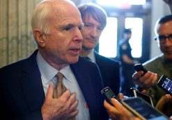 Sen. John McCain, R-Ariz., speaks to reporters at the U.S. Capitol in Washington, May 10, 2017. (Photo: AP)