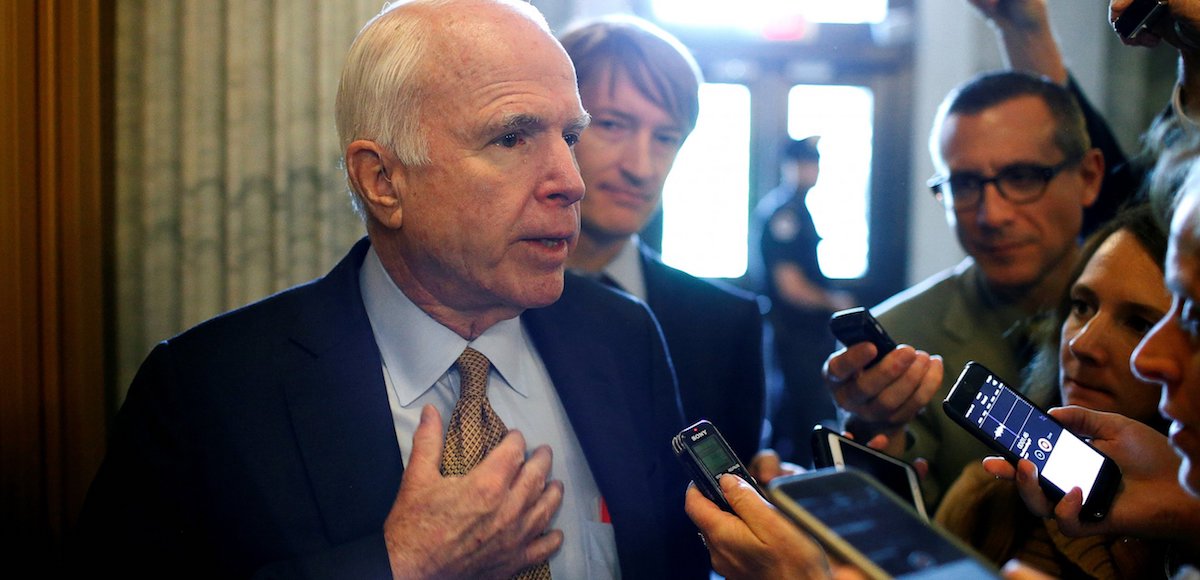 Sen. John McCain, R-Ariz., speaks to reporters at the U.S. Capitol in Washington, May 10, 2017. (Photo: AP)