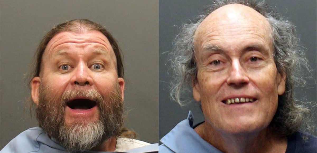Mark Prichard, 59, Patrick Diehl, 70, were arrested for allegedly threatening to kill Republicans at Sen. Jeff Flake's office. (Photo: Pima County Sheriff)