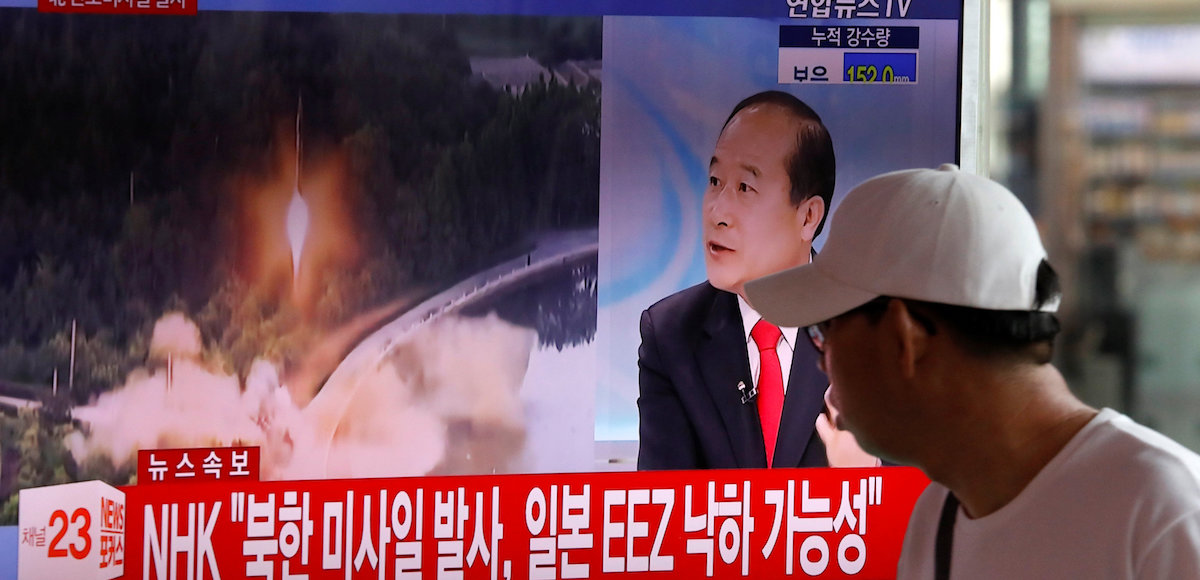 A man watches a TV broadcast of a news report on North Korea's ballistic missile test, at a railway station in Seoul, South Korea, July 4, 2017. (Photo: Reuters)