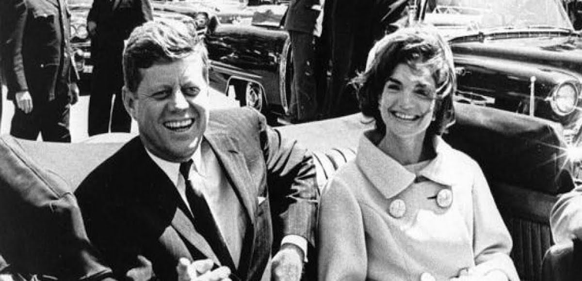 President John F. Kennedy, left, with his wife and first lady Jackie Kennedy, right, in Dallas, Texas before his assassination.