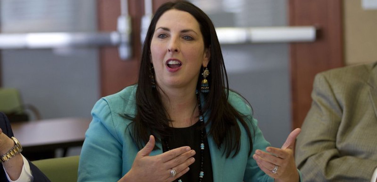 Republican National Committee Chairwoman Ronna Romney McDaniel addresses Hispanic business owners and community members at the Lansing Regional Chamber of Commerce in Lansing, Mich., Friday, May 5, 2017. (Photo: AP)