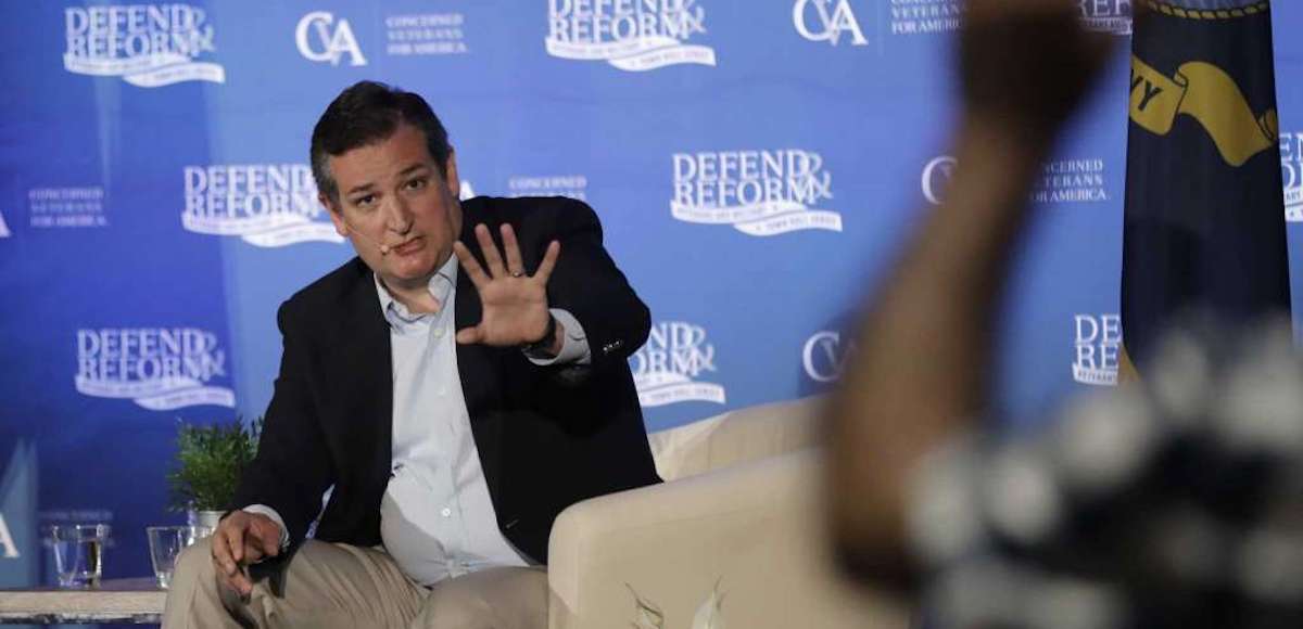 Sen. Ted Cruz, R-Texas, answers a question about health care as he holds a town hall meeting, Thursday, July 6, 2017, in Austin, Texas. (Photo: AP)