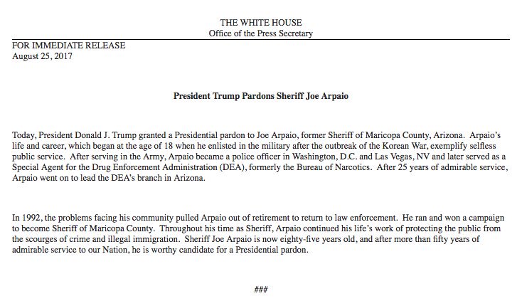 Donald Trump Pardon Joe Arpaio