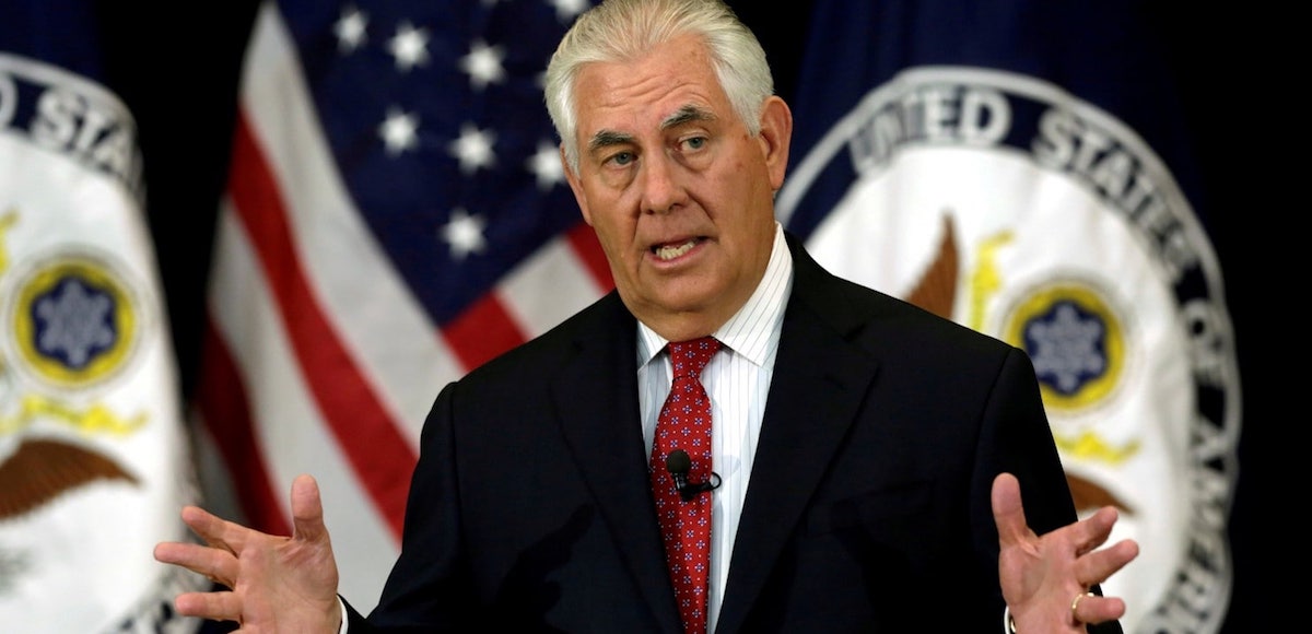 U.S. Secretary of State Rex Tillerson delivers remarks to the employees at the State Department in Washington, U.S., May 3, 2017. (Photo: Reuters)