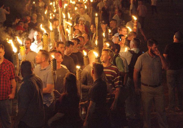 White nationalists carry torches on the grounds of the University of Virginia, on the eve of a planned Unite The Right rally in Charlottesville, Virginia. (Photo: Reuters)