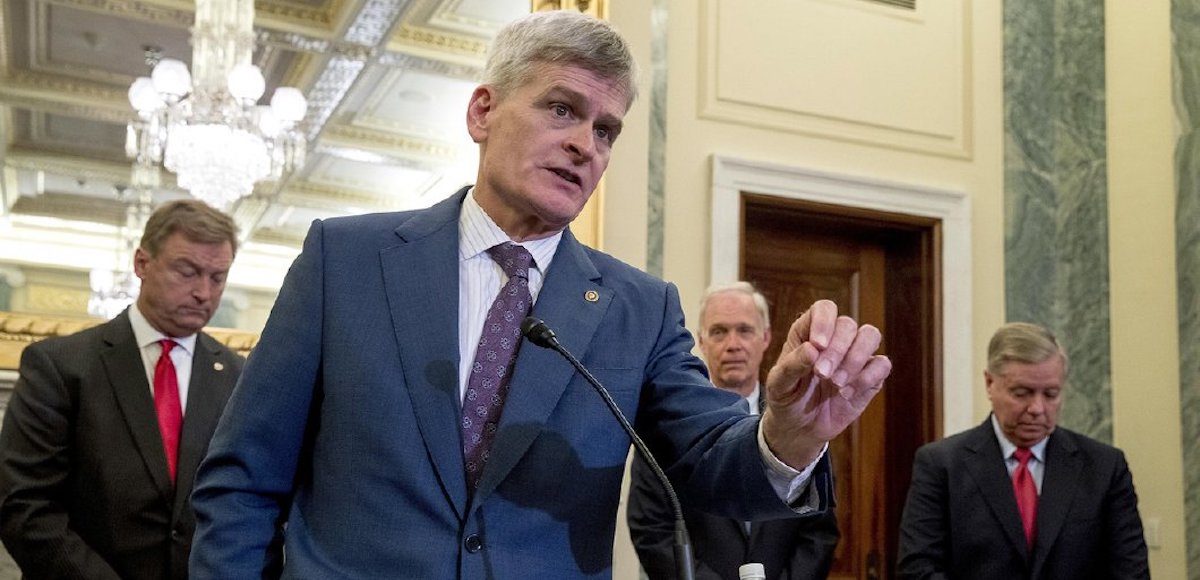 Senator Bill Cassidy, R-La., speaks to reporters outside the U.S. Senate Chamber in the U.S. Capitol in Washington, D.C. (Photo: AP)