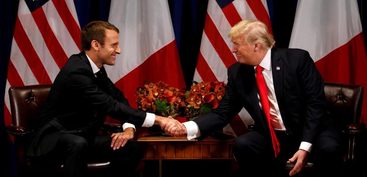 President Donald Trump meets French President Emmanuel Macron in New York. (Photo: Reuters)