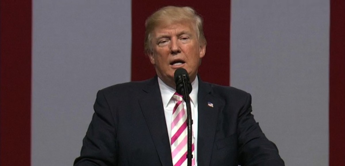 President Donald Trump speaks at a rally for Luther Strange in Huntsville, Alabama on Friday, September 22, 2017.