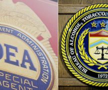 The U.S. Drug Enforcement Administration (DEA), left, and the Bureau of Alcohol, Tobacco, Firearms and Explosives (ATF), right.