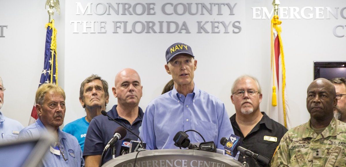 Florida Gov. Rick Scott holds a press conference in advance of Hurricane Irma on Wednesday September 6, 2017.