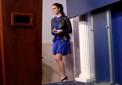 Hope Hicks, longtime adviser to President Donald Trump, walks to her seat before the start of the daily briefing in the Brady Press Briefing Room of the White House in Washington, Tuesday, Feb. 14, 2017. (Photo: AP)