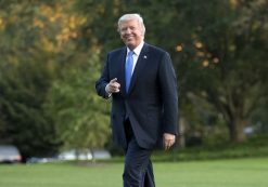 President Donald Trump walks from Marine One across the South Lawn of the White House in Washington, Wednesday, Sept. 27, 2017, as he returns from Indianapolis. (Photo: AP)