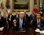 President Donald Trump hosts a meeting with business leaders in the Roosevelt Room of the White House in Washington on Monday January 23, 2017. (Photo: Reuters)