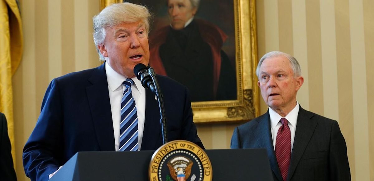 President Donald Trump speaks during a swearing-in ceremony for Attorney General Jeff Sessions at the White House. (Photo: Reuters)