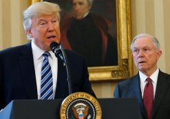 President Donald Trump speaks during a swearing-in ceremony for Attorney General Jeff Sessions at the White House. (Photo: Reuters)