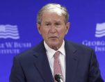 Former President George W. Bush speaks at a forum sponsored by the George W. Bush Institute in New York, Thursday, Oct. 19, 2017. (Photo: AP)