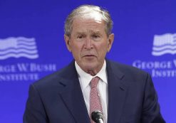 Former President George W. Bush speaks at a forum sponsored by the George W. Bush Institute in New York, Thursday, Oct. 19, 2017. (Photo: AP)